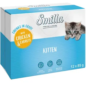 Smilla Kitten Bouchées en sauce aux légumes pour chat - poulet, carott... pas cher