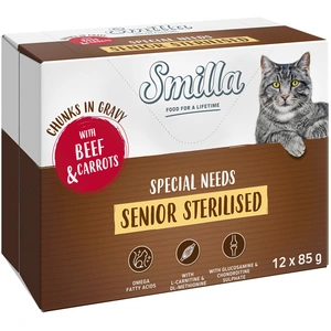 12 x 85 g Boeuf et carottes sachet fraîcheur Senior Sterilised Smilla pas cher