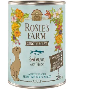 Rosie's Farm Single Meat Adult 6 x 395 g pour chien - poisson, riz pas cher