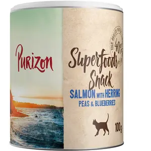100g Superfood Saumon avec hareng, petits poiset myrtilles Purizon fri... pas cher