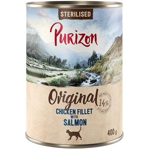 6x 400g Purizon Adult Sterilised filet de poulet avec saumon nourritur... pas cher
