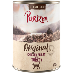 6x400g Adult Sterilised filet de poulet, dinde Purizon Boîtes pour chat : -15 % ! pas cher