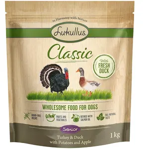 Lukullus Classic Senior dinde, canard (sans céréales) pour chien - 1 kg pas cher