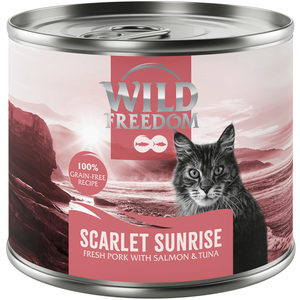 6x200g Scarlet Sunrise - porc, saumon, thon -sans céréales Wild Freedom Adult "Red "nourriture humide pour chat pas cher