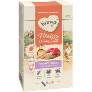 12x10g Feringa Vitality Creamy Snacks Thunfisch mit Huhn für KatzenVendu parzooplus