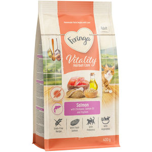 400 g Feringa Vitality Hairball Care au saumon, croquettes pour chats pas cher