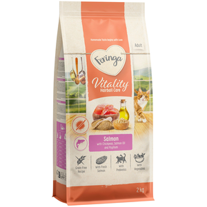 2 kg Feringa Vitality Hairball Care au saumon, croquettes pour chats pas cher