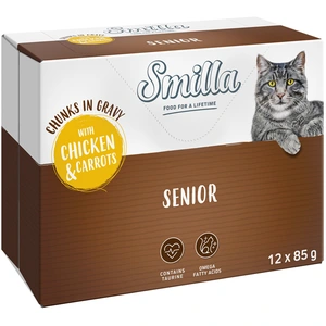 Smilla Senior Bouchées en sauce aux légumes pour chat - poulet, carottes (12 x 85 g) pas cher