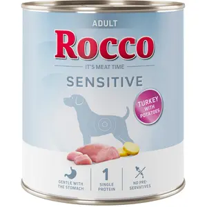 24x800g Rocco Sensitive dinde et pommes de terre pâtée pour chienVendu parzooplus