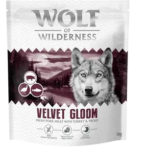 4x1kg Wolf of Wilderness "Velvet Gloom" Dinde et truite - sans céréale...Vendu parzooplus