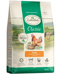 16,5 kg Lukullus Pressé à froid Poulet et Riz complet pas cher