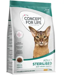 3 kg Concept for Life Sterilised Cats poulet, croquettes pour chat pas cher