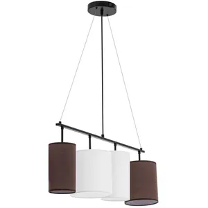 UNIPRODO Plafonnier 4 ampoules Abat-jour en tissu Lampe de plafond Écl...