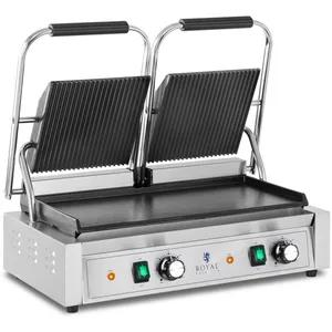 Machine À Panini Double Plancha Électrique Professionnelle 3600W Lisse...Vendu parcdiscount