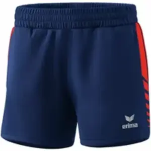 Erima Six Wings Kurze Shorts, New Navy/Rouge, 44 Femme