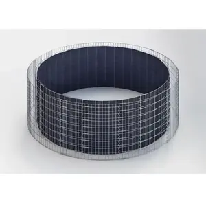 Gabiona Lit surélevé rond, diamètre 412 cm, hauteur 80 cm pas cher