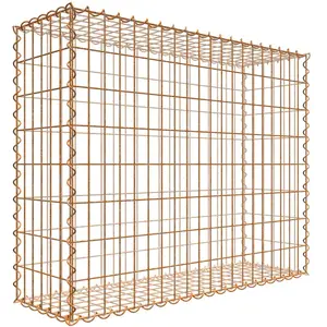 Gabiona Gabion rouillé 100 cm x 80 cm x 30 cm (L x H x P), maille 5 cm x 10 cm, spirale