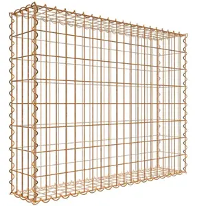 Gabiona Gabion rouillé 100 cm x 80 cm x 20 cm (L x H x P), maille 5 cm x 10 cm, spirale