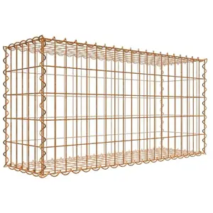 Gabiona Gabion rouillé 100 cm x 50 cm x 30 cm (L x H x P), maille 5 cm x 10 cm, spirale