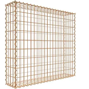 Gabiona Gabion rouillé 100 cm x 90 cm x 20 cm (L x H x P), maille 5 cm x 10 cm, spirale