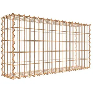 Gabiona Gabion rouillé 100 cm x 50 cm x 20 cm (L x H x P), maille 5 cm x 10 cm, spirale