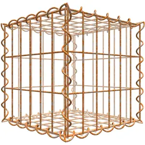 Gabion rouillé 30 cm x 30 cm x 30 cm (L x H x P), maille 5 cm x 10 cm, spirale pas cher