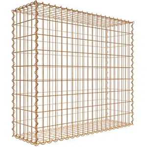 Gabion rouillé 100 cm x 90 cm x 30 cm (L x H x P), maille 5 cm x 10 cm, spirale pas cher