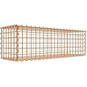 Gabiona Gabion rouillé 100 cm x 30 cm x 30 cm (L x H x P), maille 5 cm x 5 cm, spirale