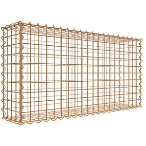 Gabiona Gabion rouillé 100 cm x 50 cm x 20 cm (L x H x P), maille 5 cm x 5 cm, spirale