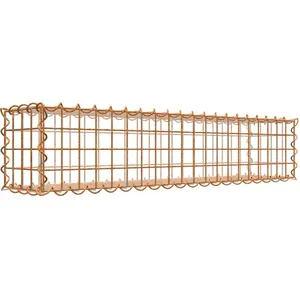 Gabion rouillé 100 cm x 20 cm x 20 cm (L x H x P), maille 5 cm x 5 cm, spirale pas cher
