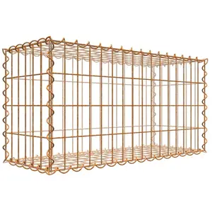 Gabiona Gabion rouillé 80 cm x 40 cm x 30 cm (L x H x P), maille 5 cm x 10 cm, spirale