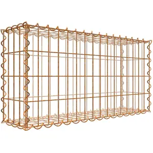Gabiona Gabion rouillé 80 cm x 40 cm x 20 cm (L x H x P), maille 5 cm x 10 cm, spirale