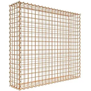 Gabiona Gabion rouillé 100 cm x 90 cm x 20 cm (L x H x P), maille 5 cm x 5 cm, spirale