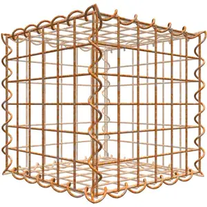Gabion rouillé 30 cm x 30 cm x 30 cm (L x H x P), maille 5 cm x 5 cm, spirale pas cher