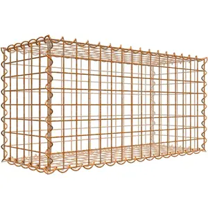 Gabiona Gabion rouillé 80 cm x 40 cm x 30 cm (L x H x P), maille 5 cm x 5 cm, spirale