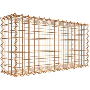 Gabiona Gabion rouillé 80 cm x 40 cm x 20 cm (L x H x P), maille 5 cm x 5 cm, spirale