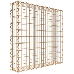 Gabiona Gabion rouillé 100 cm x 100 cm x 20 cm (L x H x P), maille 5 cm x 10 cm, spirale