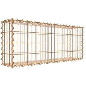Gabiona Gabion rouillé 100 cm x 40 cm x 20 cm (L x H x P), maille 5 cm x 10 cm, spirale