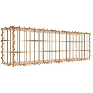 Gabiona Gabion rouillé 100 cm x 30 cm x 20 cm (L x H x P), maille 5 cm x 10 cm, spirale