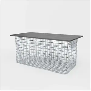 Gabiona Gartenbank 102 x 50 x 52 cm MW 5 x 5 cm feuerverzinkt, mit Recyclingauflage in anthrazit