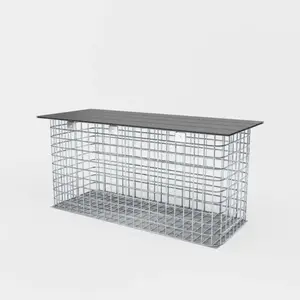 Gabiona Gartenbank 102 x 50 x 42 cm MW 5 x 5 cm feuerverzinkt, mit Recyclingauflage in anthrazit