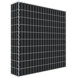 Gabiona Gabion vert avec non-tissé 100 cm x 100 cm x 20 cm (L x H x P), maille 5 cm x 10 cm, spirale
