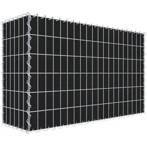 Gabiona Gabion vert avec non-tissé 100 cm x 60 cm x 30 cm (L x H x P), maille 5 cm x 10 cm, spirale