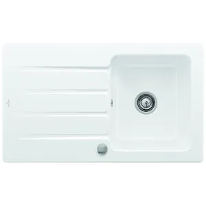 SCD Evier 1 bac 1 égouttoir en céramique ARCHITECTURA coloris blancVendu parconforama