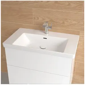 Villeroy & Boch Embrace Lavabo mural, avec 1 trou de robinetterie, avec trop-plein l: 80 P: 47 cm, 4A8980RW,Vendu parreuter