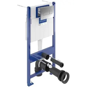 Bâti-support sol-mur avec plaque de déclenchement 3/6 l Chromée mat - ... pas cher