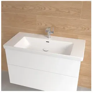 Villeroy & Boch Embrace Lavabo mural, avec 1 trou de robinetterie, avec trop-plein l: 100 P: 47 cm, 4A89A5RW,Vendu parreuter
