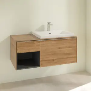 Villeroy & Boch Subway 3.0 armoire sous lavabo, 2 tiroirs, lavabo à droite, élément d'étagère en bas à gauche, 1001x422,5x516mm, C57100RH pas cher