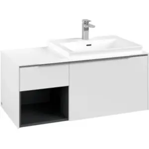 Comparateur de prix : Villeroy & Boch Subway 3.0 armoire sous lavabo, 2 tiroirs, lavabo à droite, élément d'étagère en bas à gauche, 1001x422,5x516mm, C57100VF