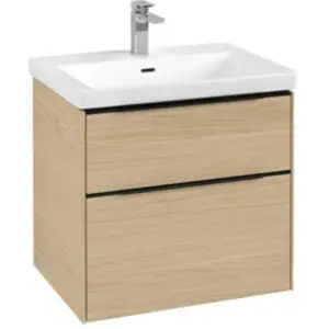 Comparateur de prix : Villeroy & Boch Subway 3.0 armoire sous lavabo, éclairage LED, 2 tiroirs, 622x576x478mm, C576L1VJ